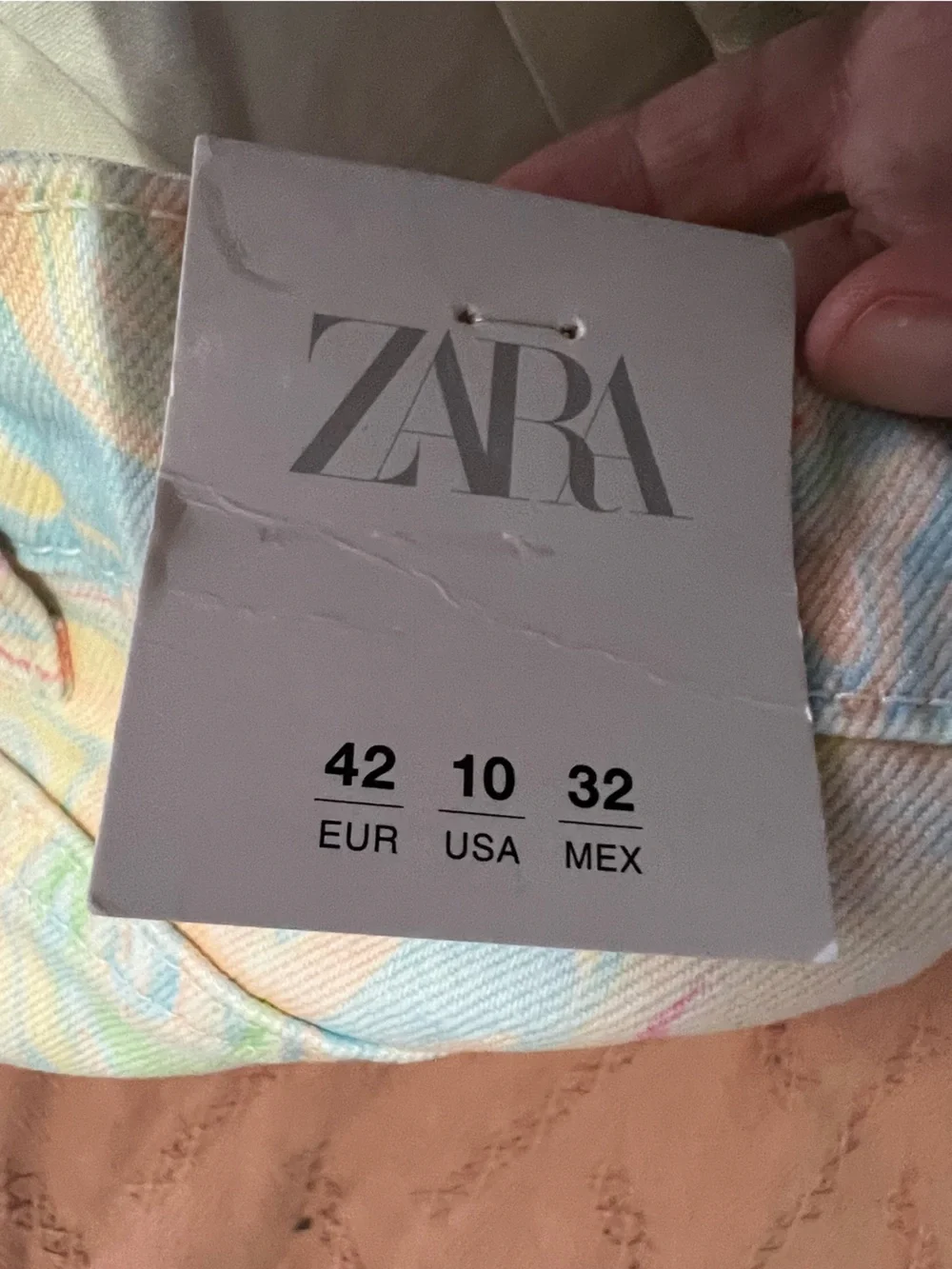 New Zara Pastel Swirl Multicolored Y2K, Candycore Denim Women’s Shorts Sz 10